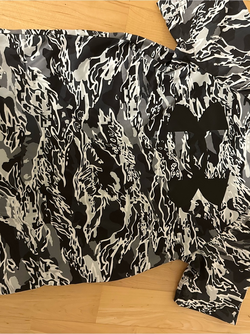 Under Armour Black, White & Gray Camo Print Kids Tee